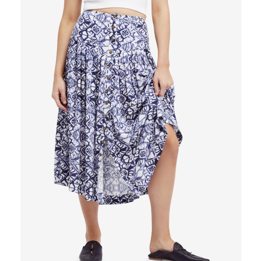 FREE PEOPLE lovers dream batik print skirt S